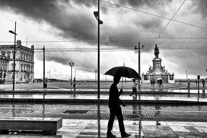 The man with the umbrella